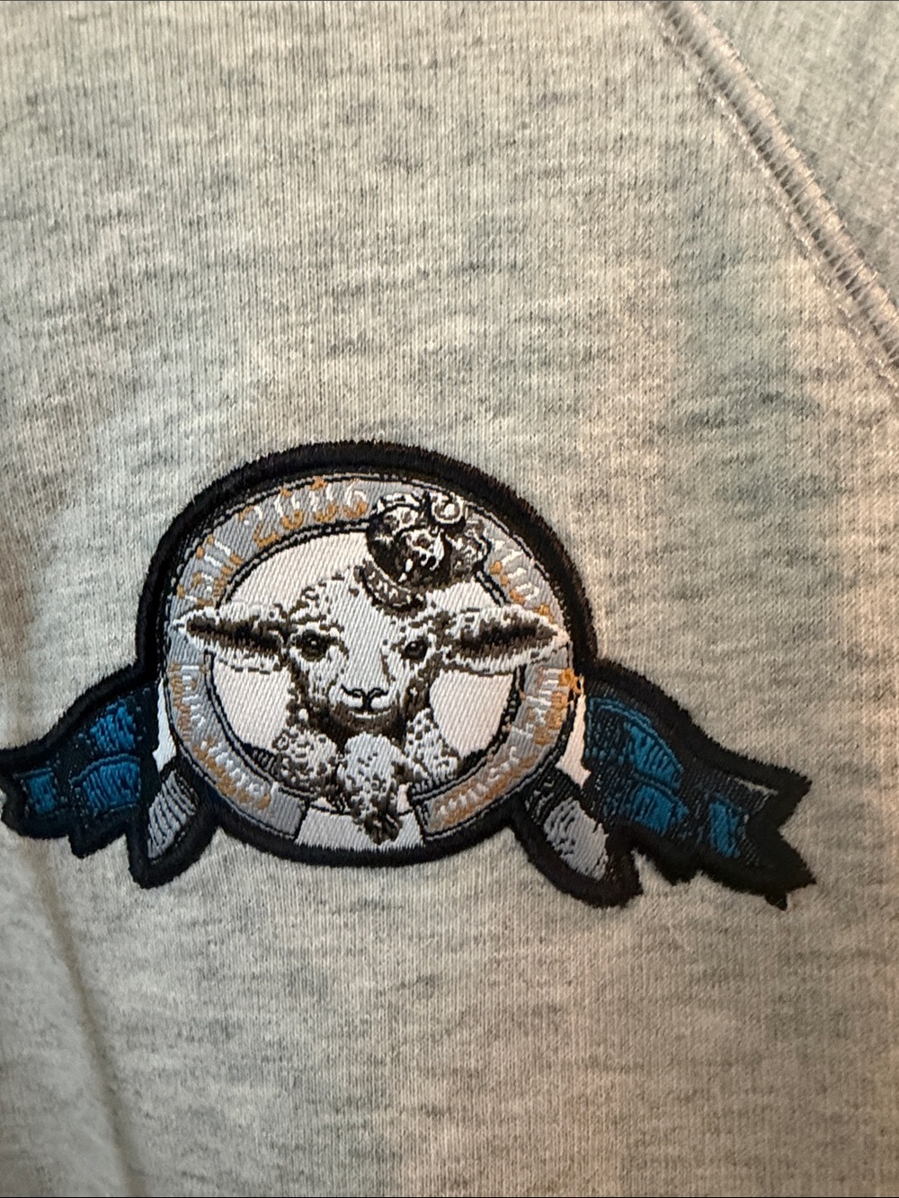 L.A.M.B. Light Gray Zip-Up Hoodie Bomber Jacket with Small Chest Patch - Picture 2 of 11